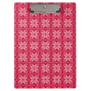 Christmas, Scandinavian, red, white, snowflakes Clipboard