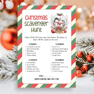 Christmas Scavenger Hunt Game Holiday Card