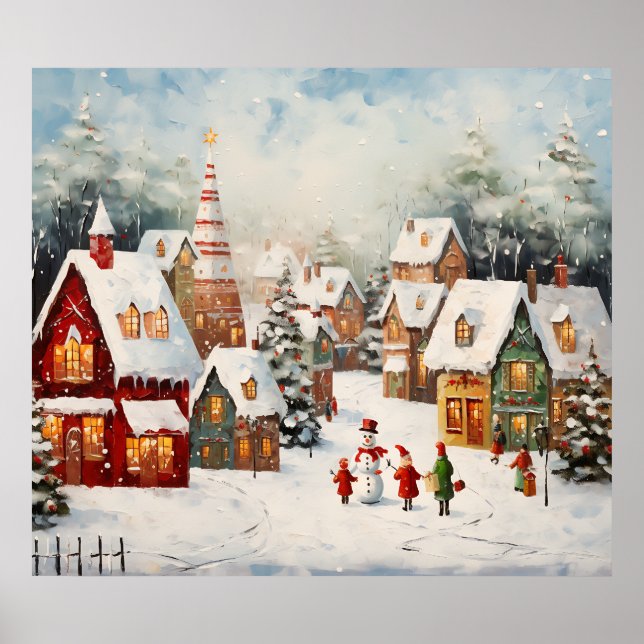 Christmas Scene Art Poster (Front)