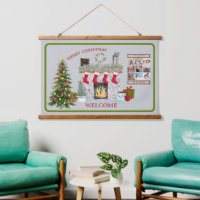 Christmas Scene Fireplace Gifts Photo Collage