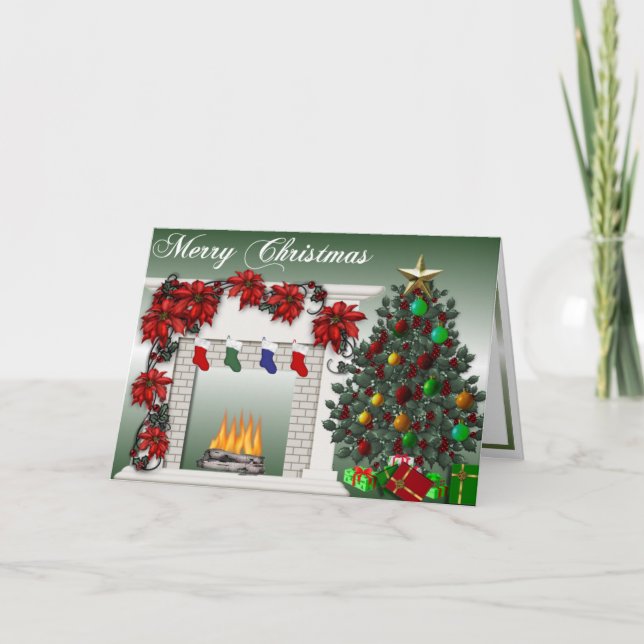 Christmas scene holiday card (Front)