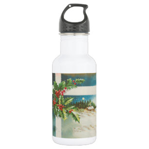 Christmas Scene Holly Snow Winter 532 Ml Water Bottle