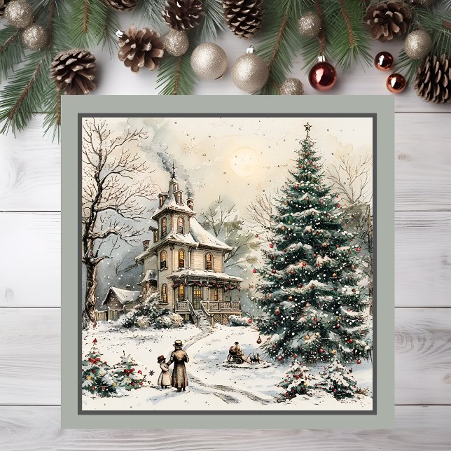 Christmas Scene Magnetic Card (Christmas scene.)