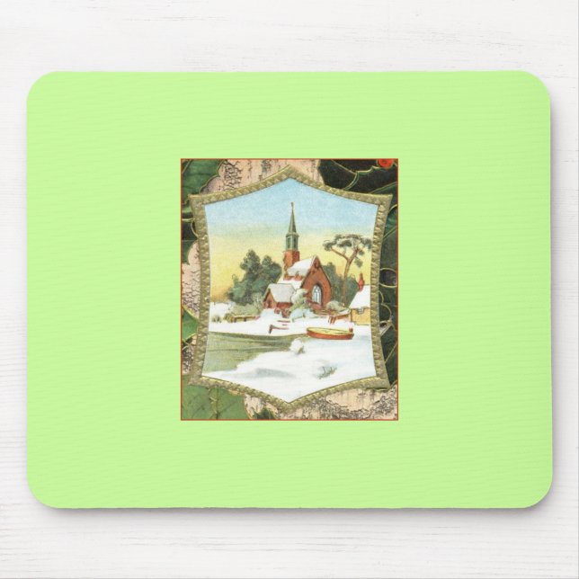 Christmas Scene Mouse Pad (Front)
