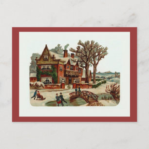 "Christmas Scene" Vintage Postcard