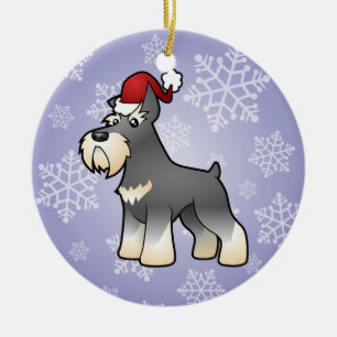 Christmas Schnauzer Ceramic Tree Decoration