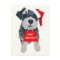 Christmas Schnauzer Dog With Santa Hat Postcard