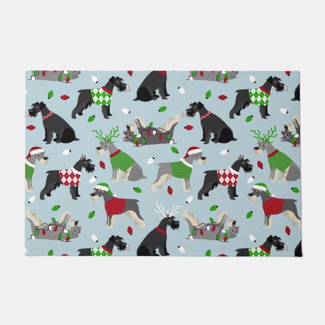 Christmas Schnauzer Doormat (Front)