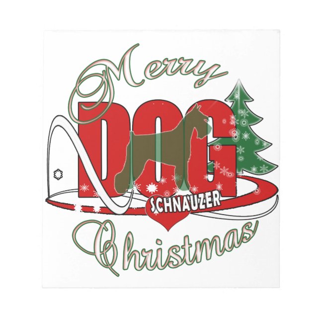 CHRISTMAS SCHNAUZER NOTEPAD (Front)