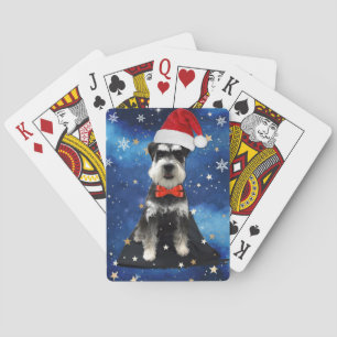 Christmas Schnauzer Playing Cards