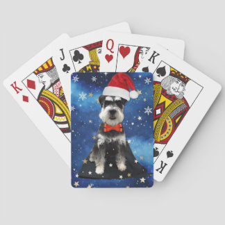 Christmas Schnauzer Playing Cards
