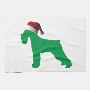 Christmas Schnauzer Tea Towel