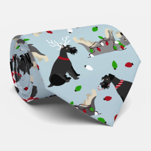 Christmas Schnauzer Tie