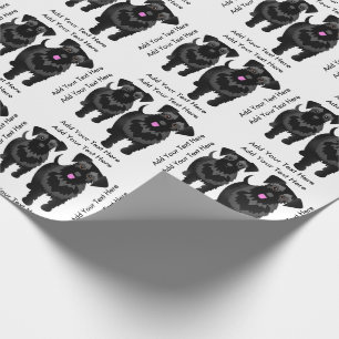 Christmas Schnauzers Custom Text Wrapping Paper