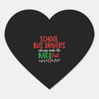 Christmas school bus driver, schoolbus heart sticker