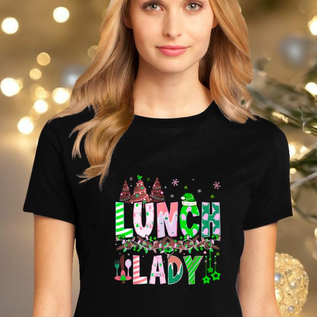 Christmas School Lunch Lady T-Shirt Tri-Blend Shirt (Creator Uploaded)
