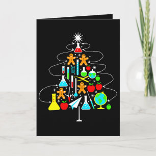Christmas Science Teacher Tree Chemistry School Card