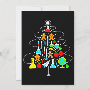 Christmas Science Teacher Tree Chemistry School Invitation