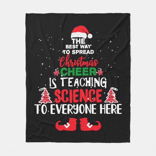 Christmas Science Teachers , Funny Teachers Fleece Blanket (Front)