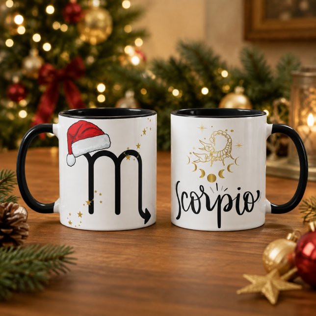 Christmas Scorpio Zodiac Santa Hat Mug (Creator Uploaded)