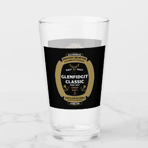 Christmas Scotch Whiskey Label Glass