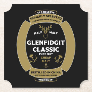 Christmas Scotch Whiskey Label Paper Coaster