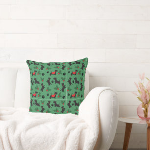 Christmas Scottie Dog Holiday Decor Cushion