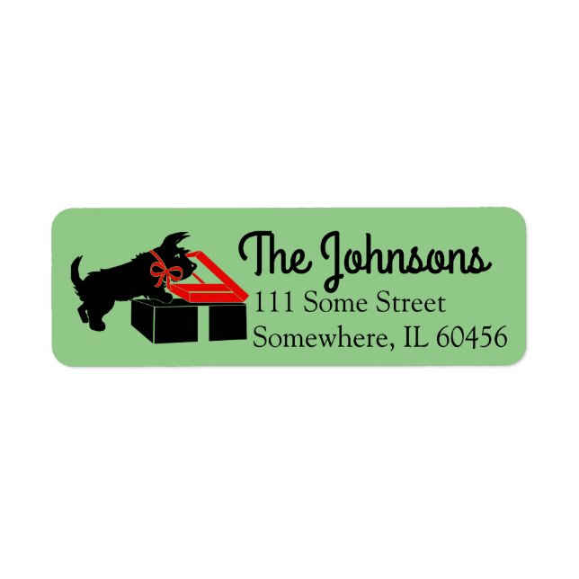 Christmas Scottie Dog Return Address Labels (Front)
