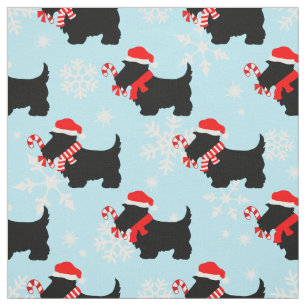 Christmas Scottie Dogs Pattern Fabric
