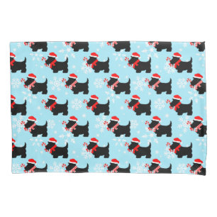 Christmas Scottie Dogs Pattern Pillowcase