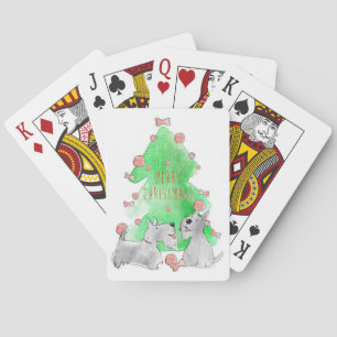 Christmas Scotties Playing Cards
