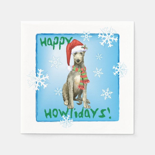Christmas Scottish Deerhound Napkin (Front)