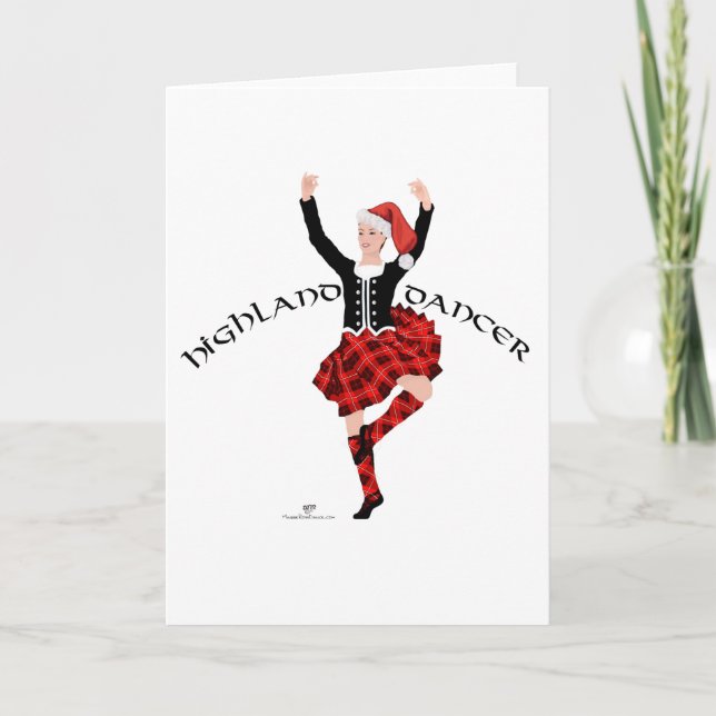 Christmas Scottish Highland Dancer Card (Front)