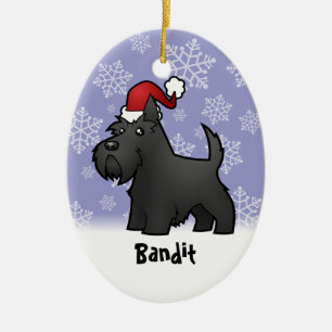 Christmas Scottish Terrier (add your pets name) Ceramic Tree Decoration