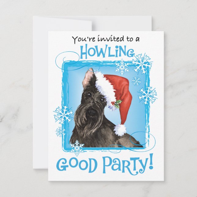 Christmas Scottish Terrier Holiday Invitation (Front)