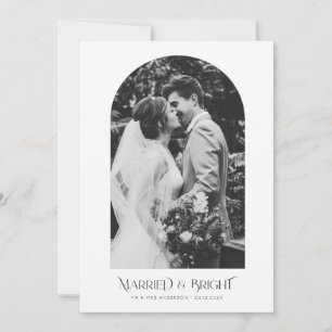 christmas script arch holiday wedding announcement