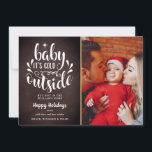 Christmas Script Boho Chalkboard Photo Holiday Card<br><div class="desc">A stylish boho chalkboard photo holiday card design for you to personalise with your favourite photo,  message,  names and year on a chalkboard background. The reverse features falling snowflakes on a matching chalkboard background. Designed by Thisisnotme©</div>