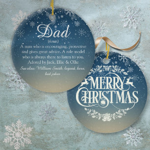 Christmas Script Father, Dad, Papa Definition Ceramic Tree Decoration