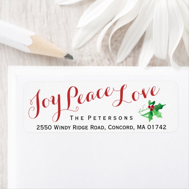 Christmas Script Joy Peace Love Holly Custom (Insitu)