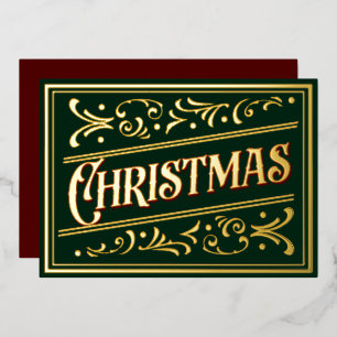 Christmas Script Ornament Green Red