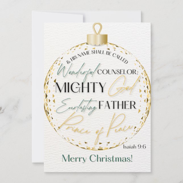 Christmas Scripture Greeting Card Isaiah 9:6  (Front)