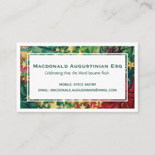 CHRISTMAS Scripture Personalised Evangelistic Business Card