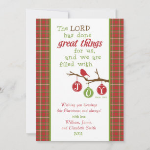 Christmas Scripture Verse Card-Filled with Joy Holiday Card