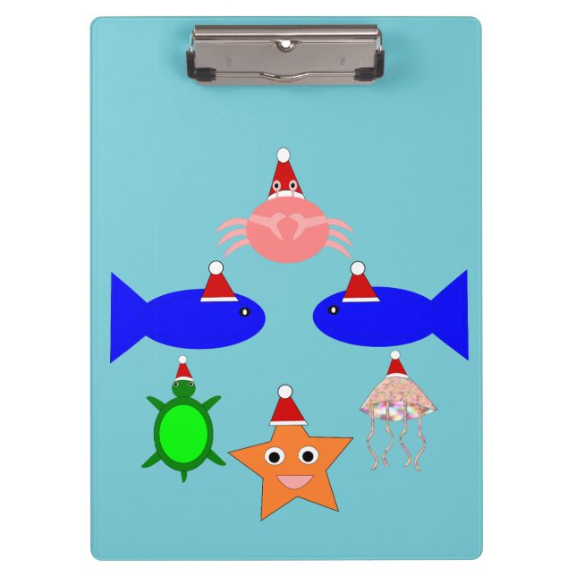 Christmas Sea Creatures Clipboard (Front)