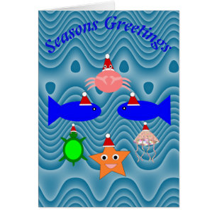 Christmas Sea Creatures Custom Card