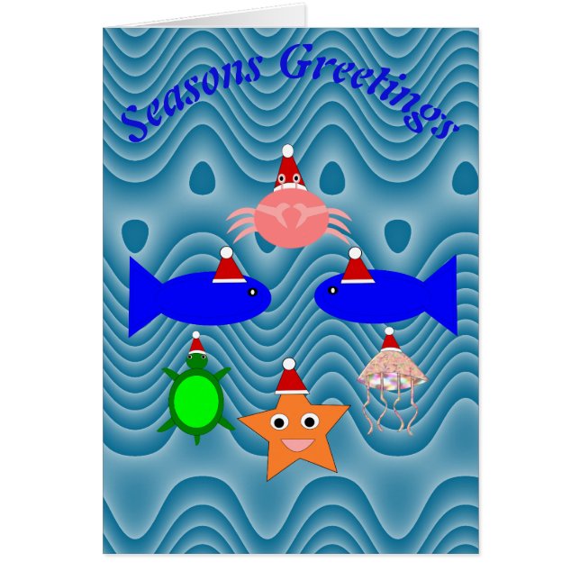 Christmas Sea Creatures Custom Card (Front)