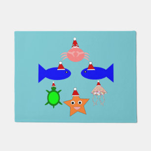 Christmas Sea Creatures Doormat
