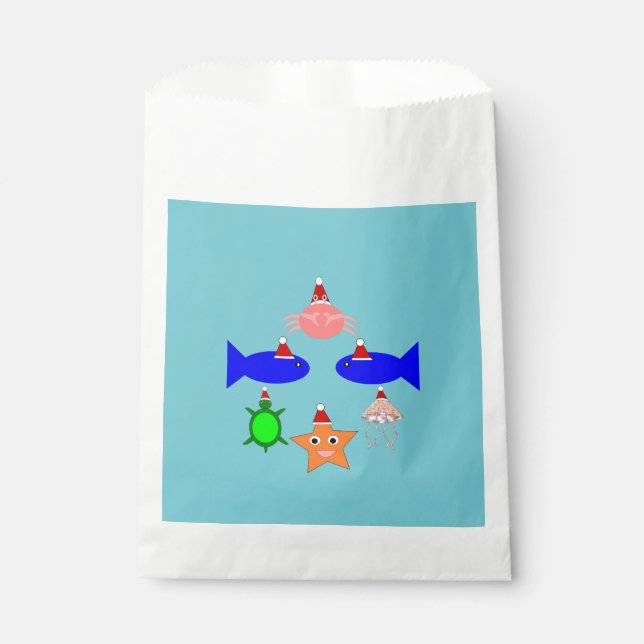 Christmas Sea Creatures Favour Bags (Front)