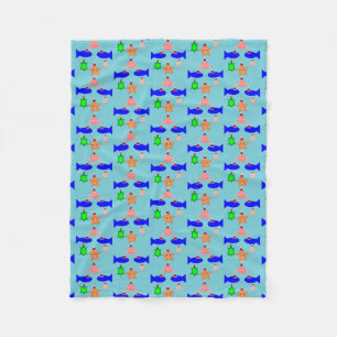Christmas Sea Creatures Fleece Blanket