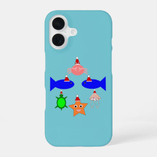 Christmas Sea Creatures iPhone 16 Case